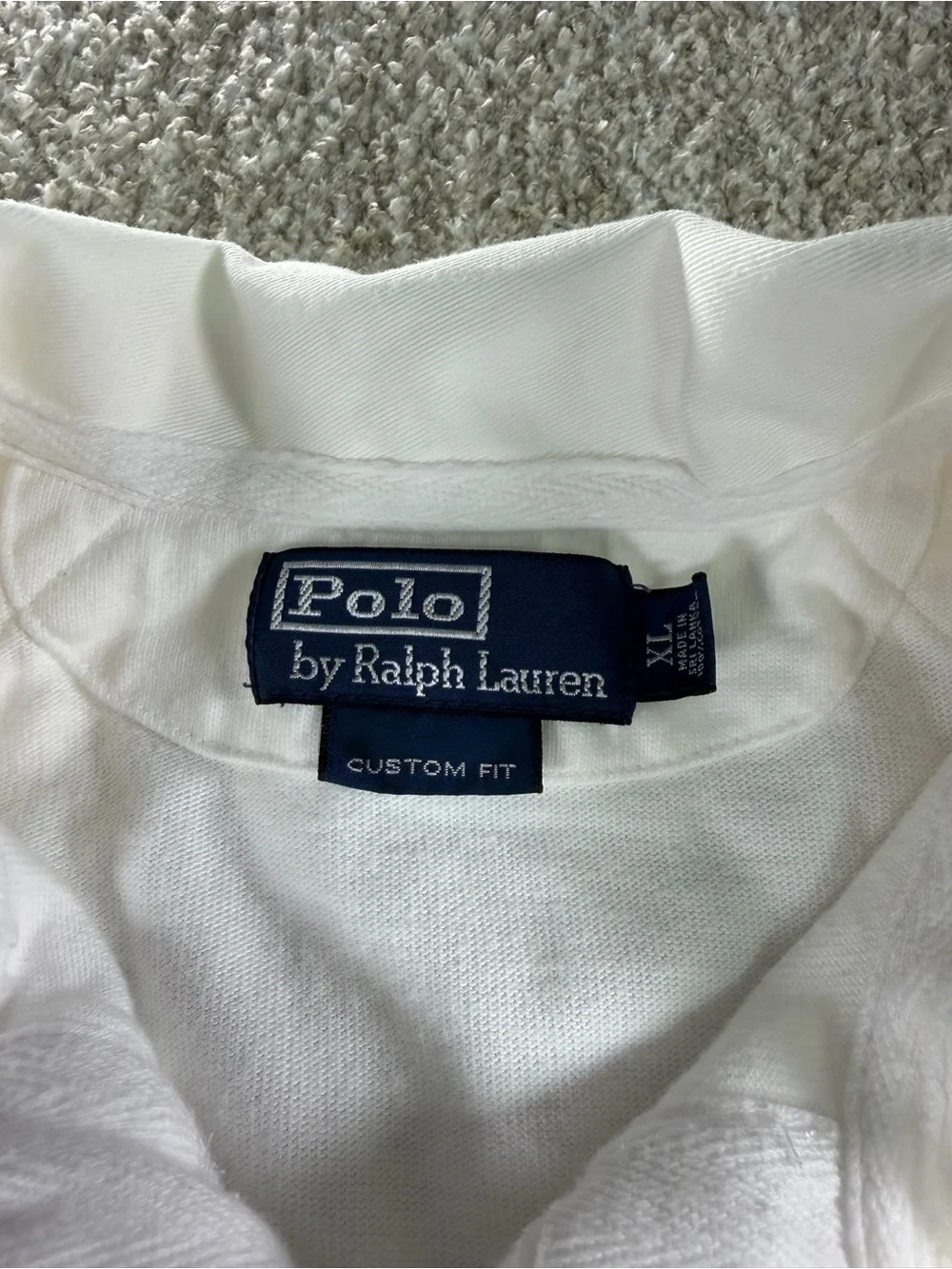 Vintage 90s Polo Ralph Lauren White Rugby Shirt w/ Elbow Patches